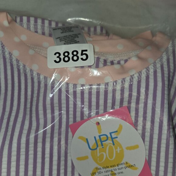 RuffleButts Girls 6 UPF 50+ Long Sleeve Rash Guard Swim Set 3885 - Picture 5 of 5